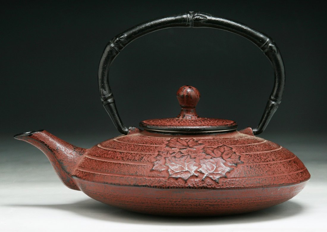 A Japanese Antique Iron Teapot: A Japanese Antique Iron Teapot: Circa 1900; Size: L: 8-1/2"