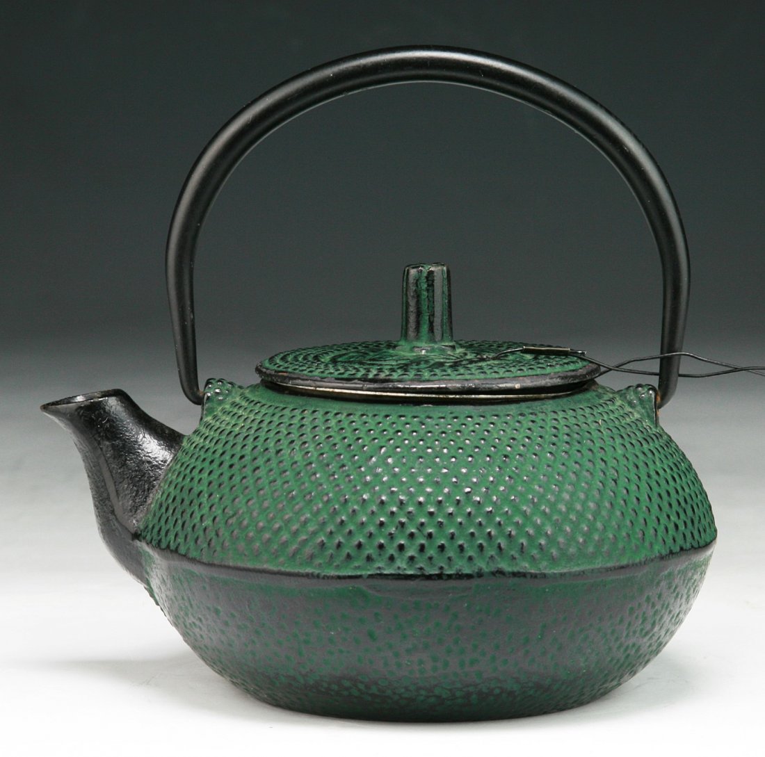 A Japanese Antique Iron Teapot: A Japanese Antique Iron Teapot: Circa 1900; Size: H: 6"
