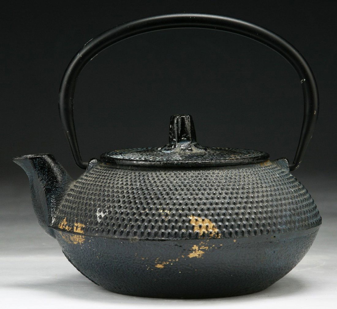 A Japanese Antique Iron Teapot: A Japanese Antique Iron Teapot: of 19th Century; Size: L: 6"