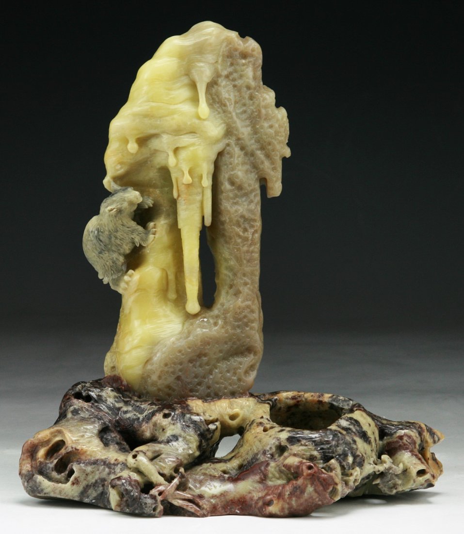 A Chinese Soapstone Carving: A Chinese Soapstone Carving; Size: H: 8-1/4"