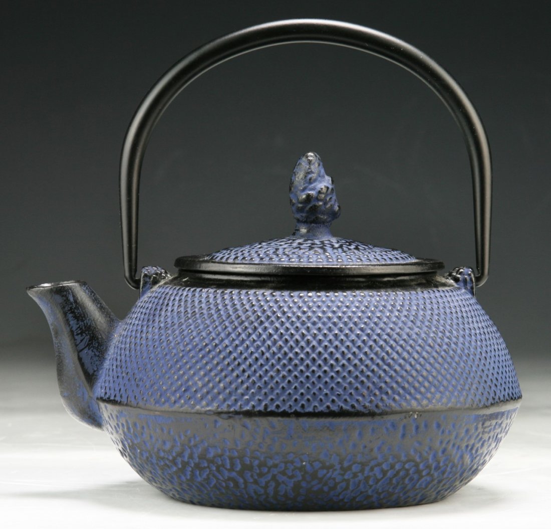 A Japanese Antique Iron Teapot: A Japanese Antique Iron Teapot: of 19th Century; Size: L: 6-1/2"