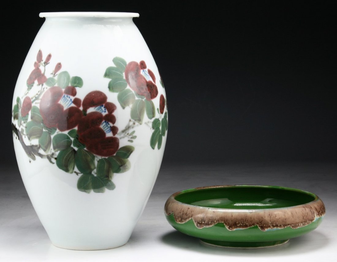 Two (2) Japanese Antique Porcelain Items: Two (2) Japanese Antique Porcelain Items; Size: H: 10-1/2" (biggest)