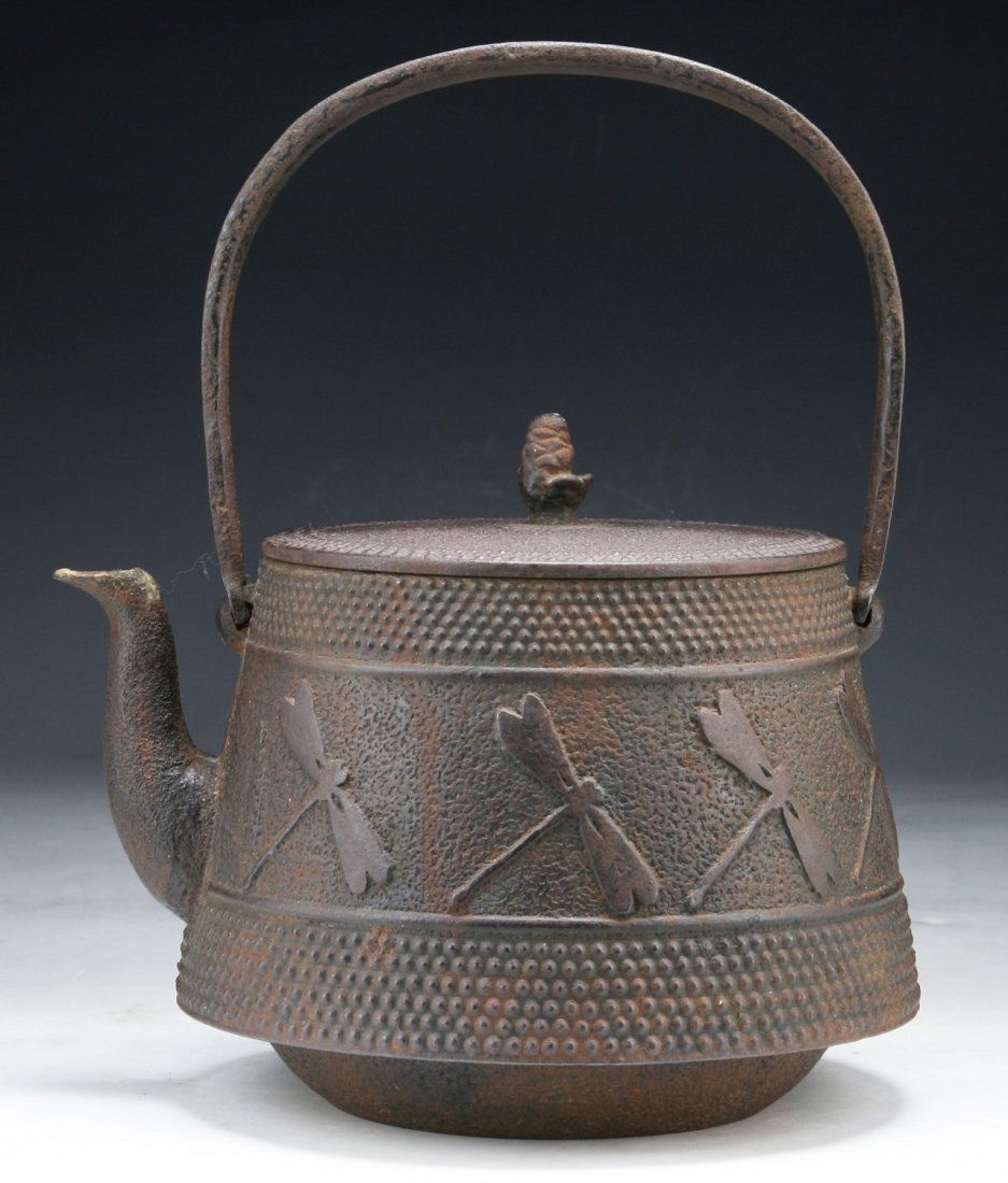 A Japanese Antique Iron Teapot: A Japanese Antique Iron Teapot; Size: H: 10"; L: 8"