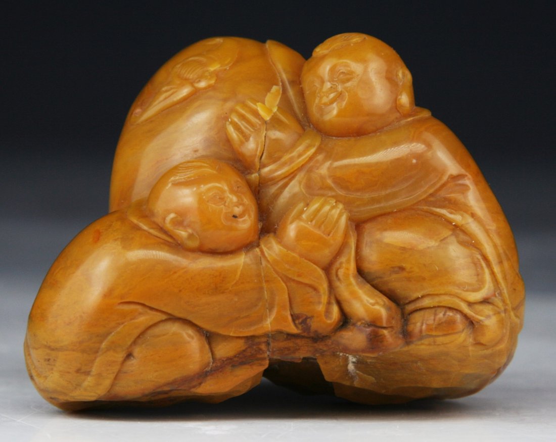 A Chinese Antique Soapstone Carving: A Chinese Antique Soapstone Carving; Size: L: 2-1/2"