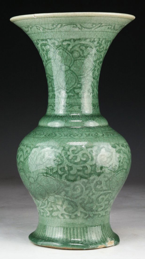A Chinese Antique Celadon Glazed Porcelain Vase