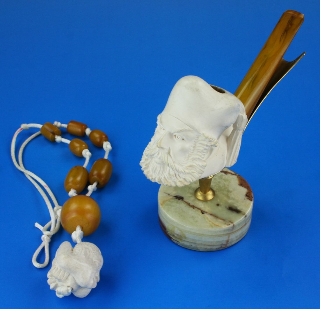 Two (2) Amber Mila Pipe And Bead Necklace (1 of 2)