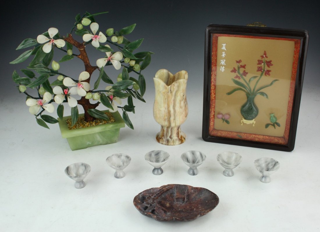 Group Of Ten (10) Chinese Jade Or Stone Items (1 of 1)