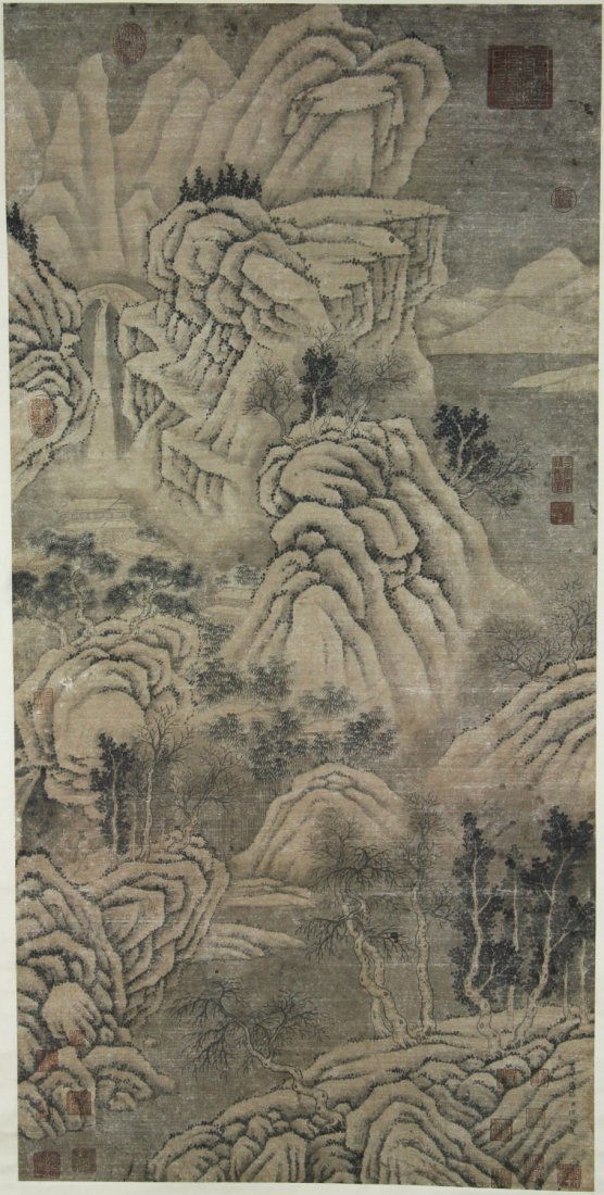 A Chinese Antique Paper Hanging Painting Scroll By Hou (1 of 4)