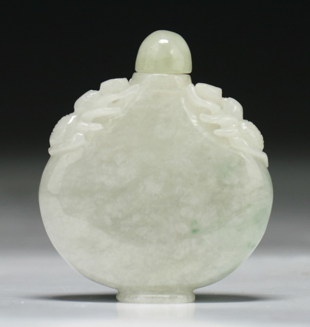 A Chinese Carved Jadeite Snuff Bottle (1 of 2)
