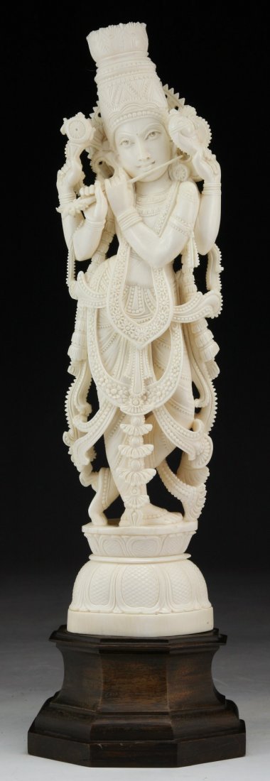 An Indian Antique Carved Ivory Deity (1 of 5)