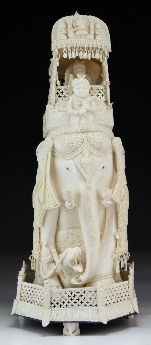 An Indian Antique Carved Ivory Figure Group (1 of 6)