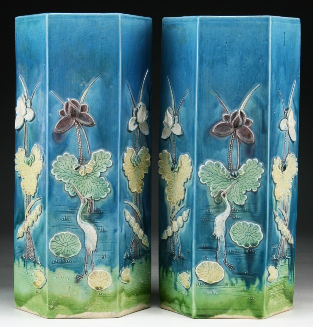 Pair Chinese Antique Famille Rose Porcelain Vases (1 of 5)