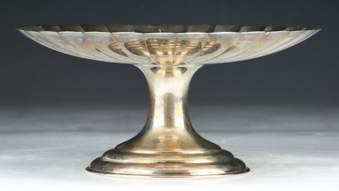 A Fine Chinese Antique EXPORT Silver Stem Plate (1 of 3)