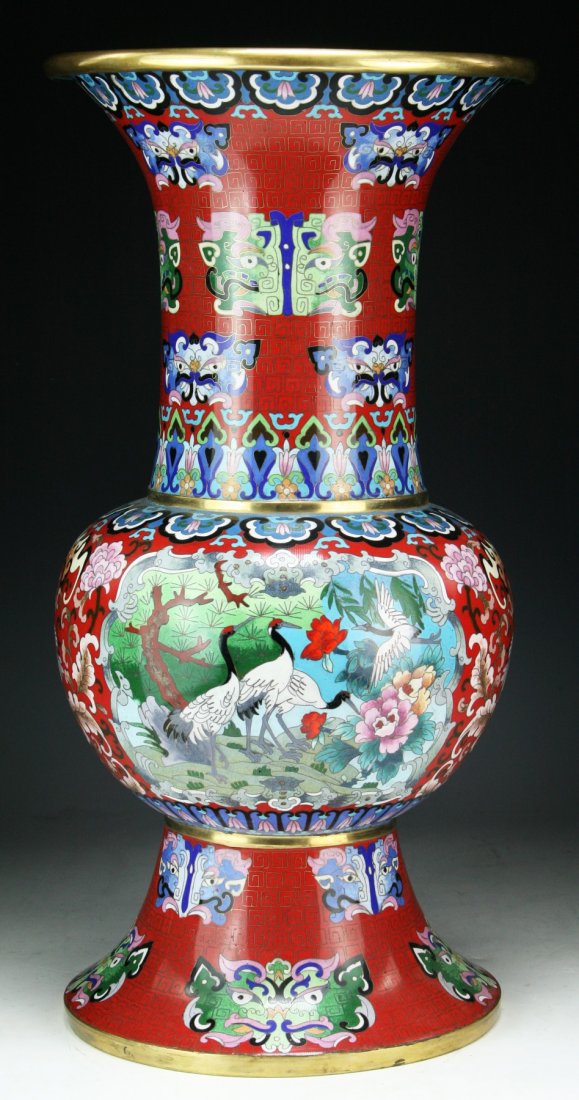 A Massive Chinese Cloisonne Bronze Vase (1 of 4)