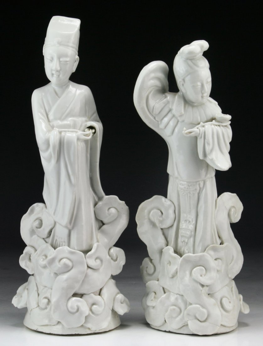 Two (2) Chinese Antique Blanc De Chine Porcelain (1 of 3)