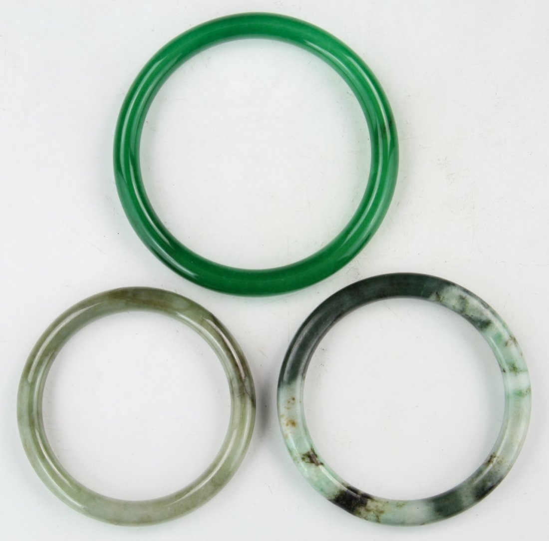Three (3) Jadeite/Jade Bangles (1 of 2)