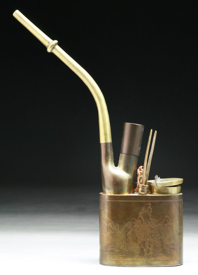A Chinese Antique Brass Pipe (1 of 4)