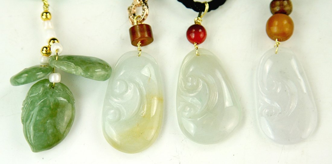 Four (4) Jadeite Pendant Necklaces (1 of 3)