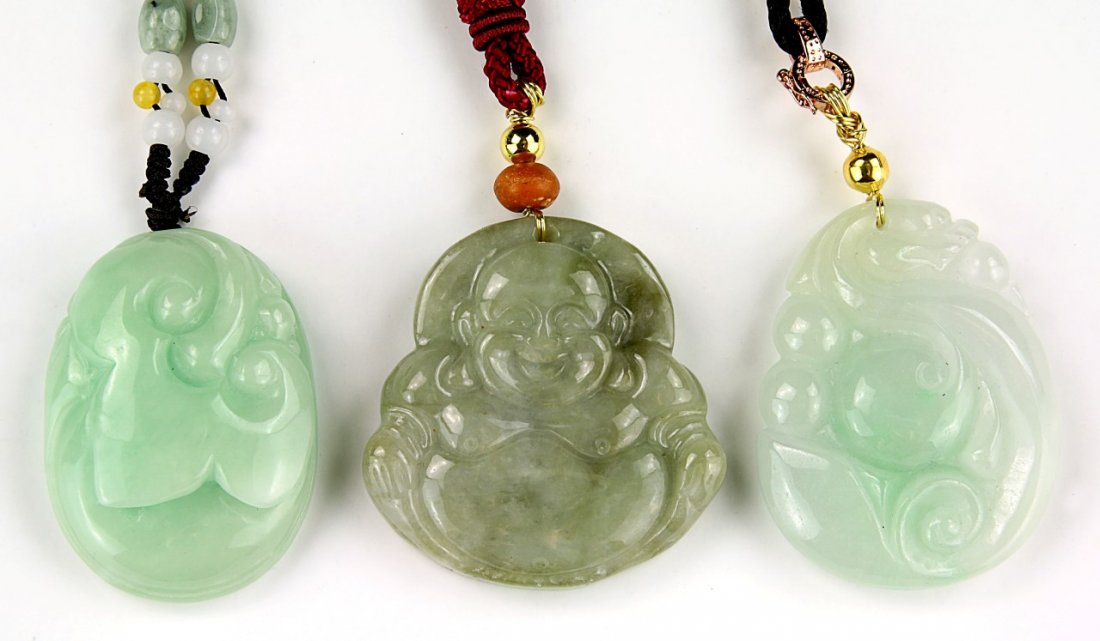 Three (3) Jadeite Pendant Necklaces (1 of 3)