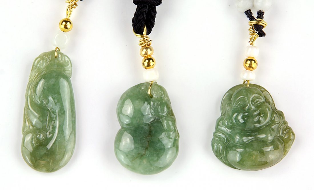 Three (3) Jadeite Pendant Necklaces (1 of 3)