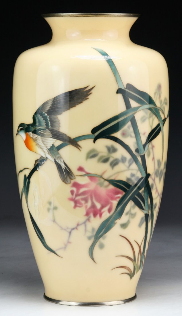 A Japanese Antique Silver Ando Cloisonne Vase (1 of 4)