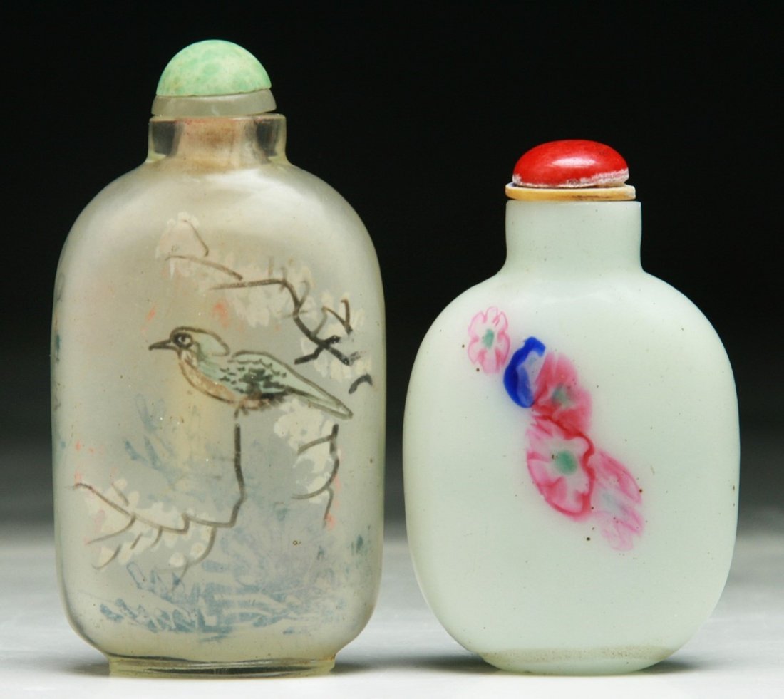 Two (2) Chinese Antique Glass Snuff Bottles (1 of 4)