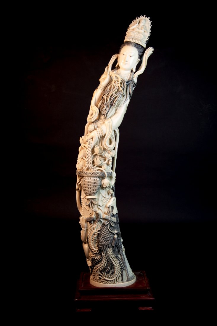 A Massive Chinese Antique Ivory Carved Guanyin (1 of 6)