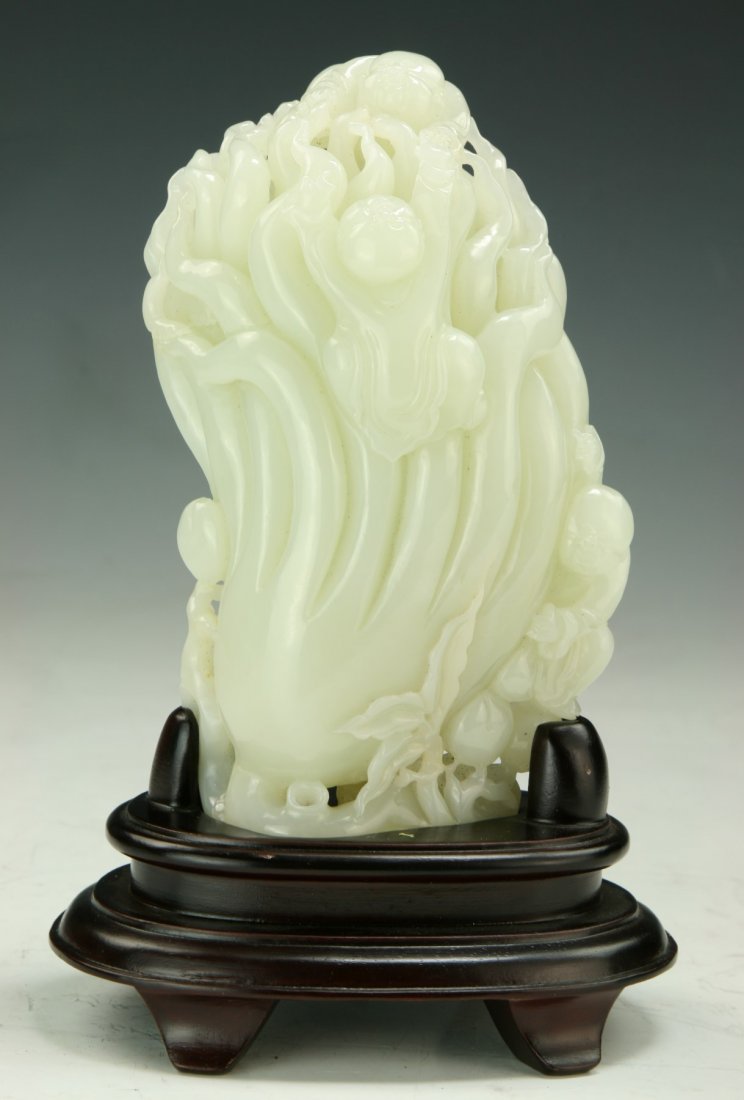 A Chinese Nephrite Jade Carved Fo Shou Melon (1 of 5)