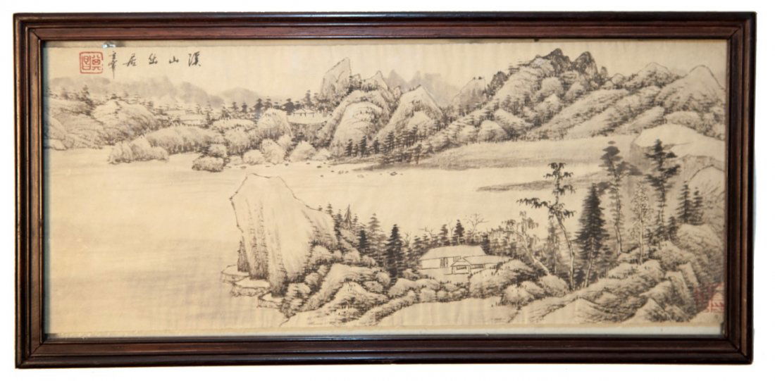 A Chinese Framed Paper Painting (1 of 4)