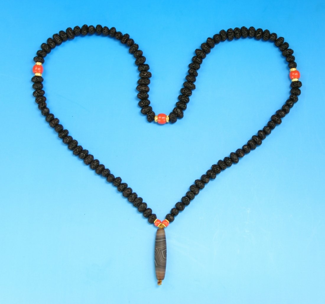 A Tibetan Style Pital Linden Seed Pendant Necklace (1 of 1)