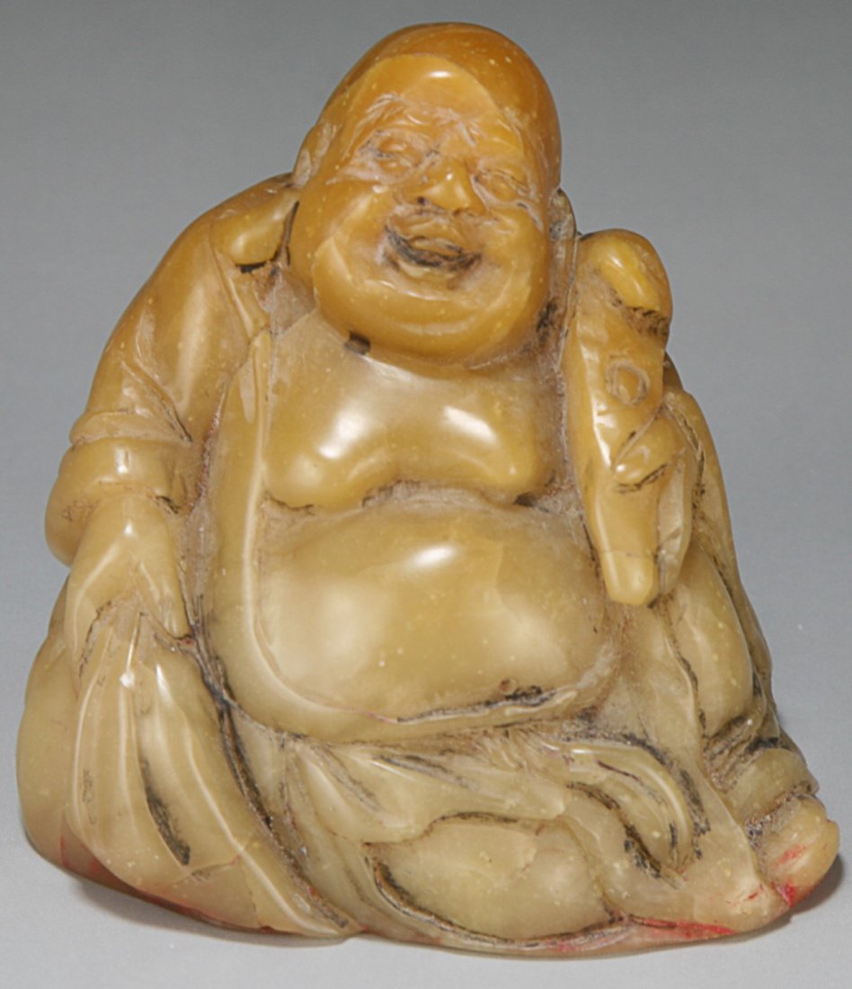 A Chinese Soapstone Buddha Seal: A Chinese Soapstone Buddha Seal; Size: H: 2-1/2"