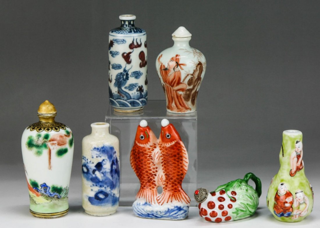 Group of Seven (7) Chinese Antique Porcelain Snuff (1 of 1)