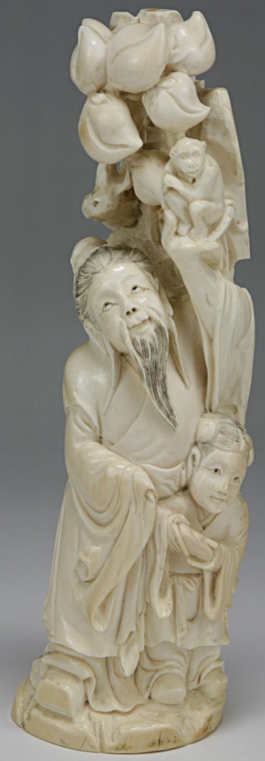 A Chinese Antique Ivory Carved Figure Group (1 of 5)