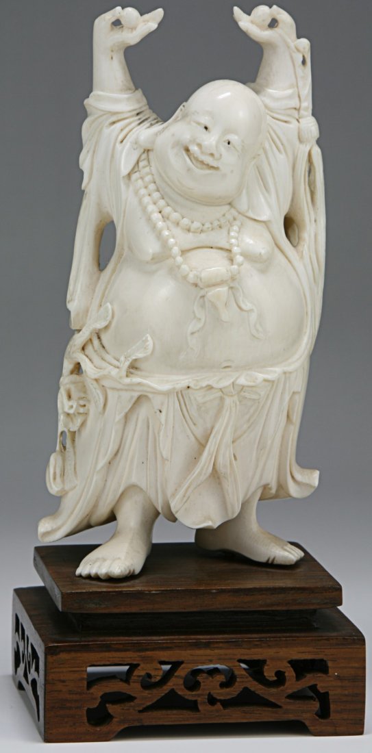 A Chinese Antique Carved Ivory Buddha (1 of 3)