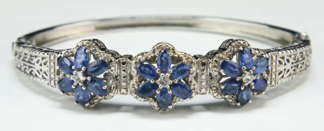 A Silver & Sapphire Bangle (1 of 3)