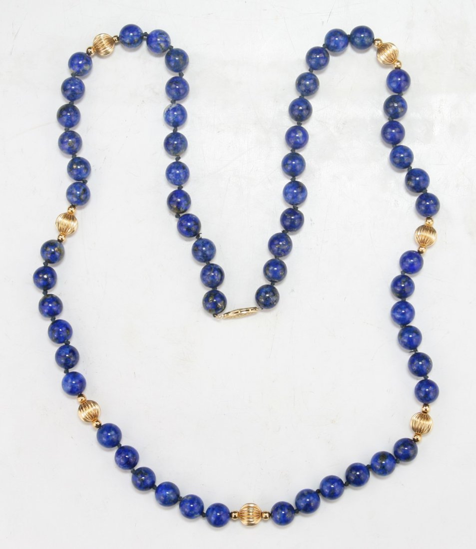 A Lapis Lazuli Beaded Necklace (1 of 2)