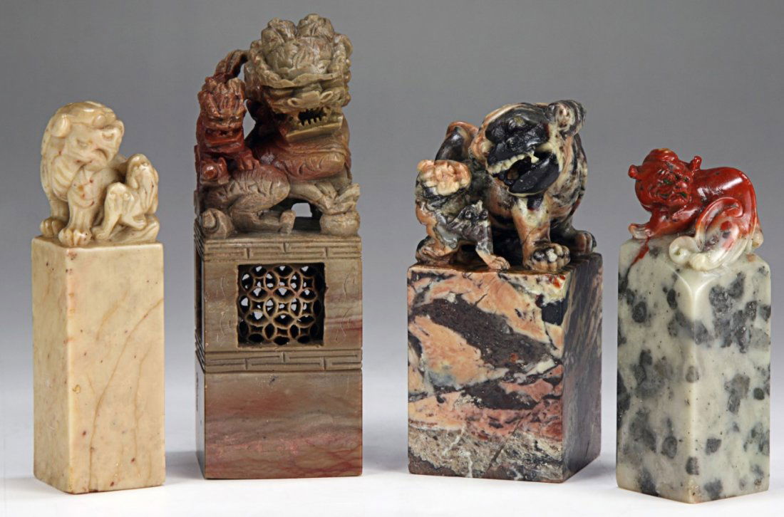 Four (4) Chinese Stone Carved Seals (1 of 3)