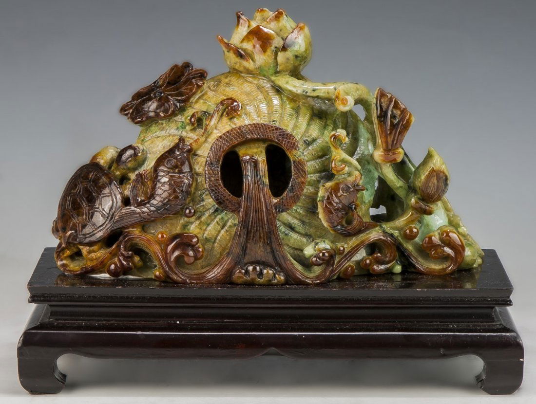 A Chinese Stone carved Figure Group (1 of 2)