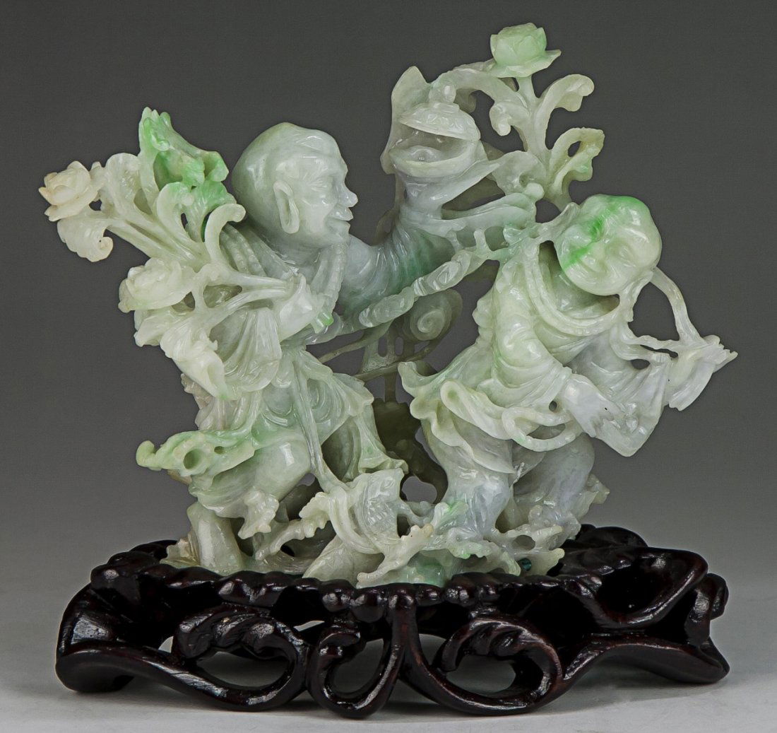 A Chinese Jadeite Carved Figure Group (1 of 3)