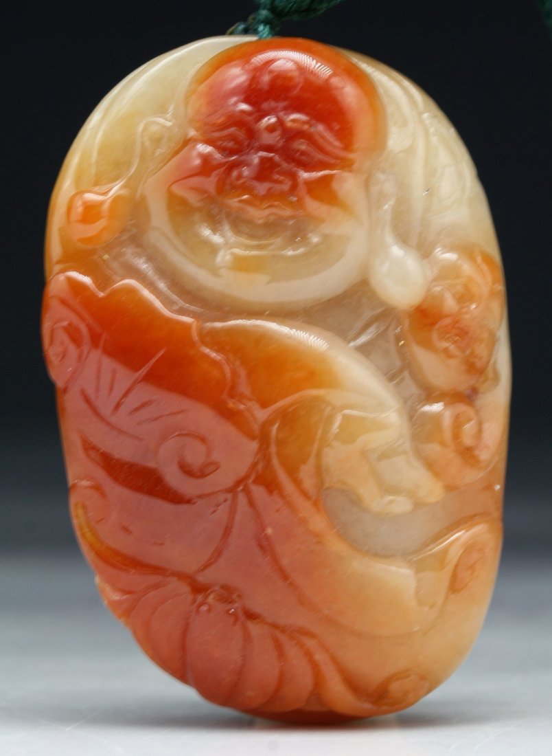 A Red Jadeite Pendant Buddha Necklace (1 of 3)