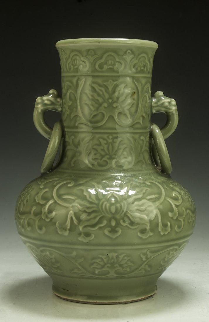 A Chinese Antique Celadon Glazed Porcelain Vase (1 of 3)