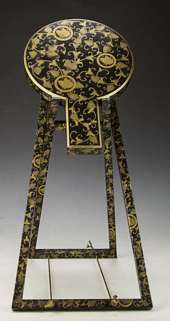 A Japanese Antique Bronze Mirror With Lacquer Rack (1 of 3)