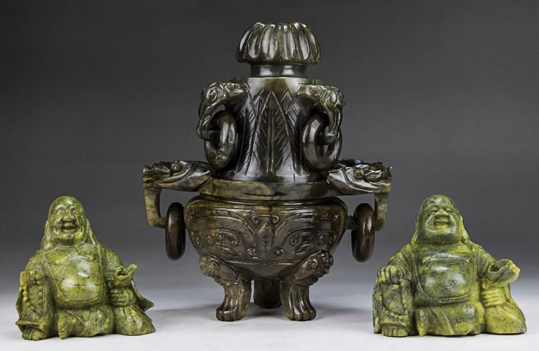 Three (3) Chinese Soapstone Carvings (1 of 2)