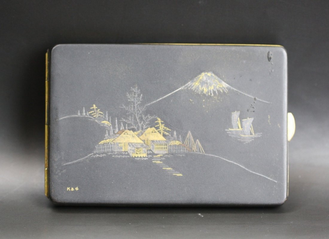 Japanese Engraved Damascene Cigarette Case (1 of 4)