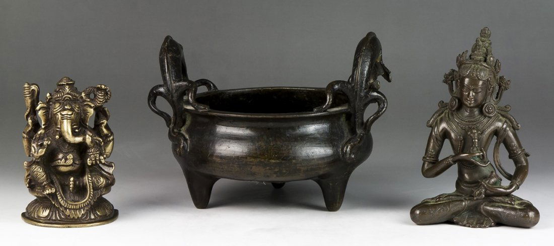 Three (3) Chinese Bronze Items (1 of 3)