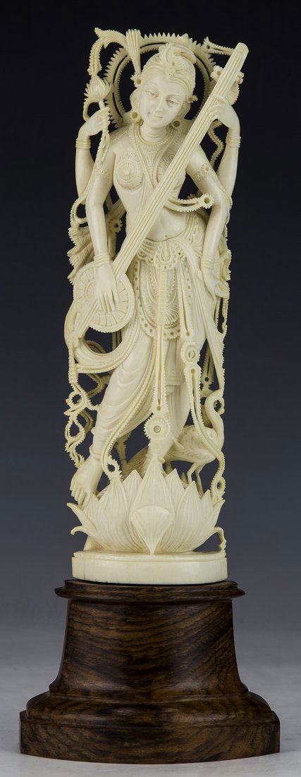 An Indian Antique Ivory Carved Deity (1 of 4)