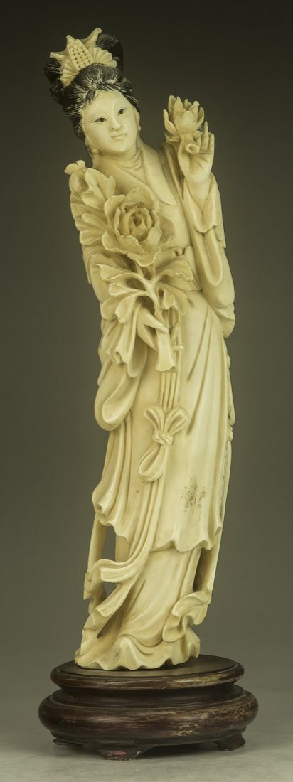 A Chinese Antique Ivory Carved Beauty (1 of 4)