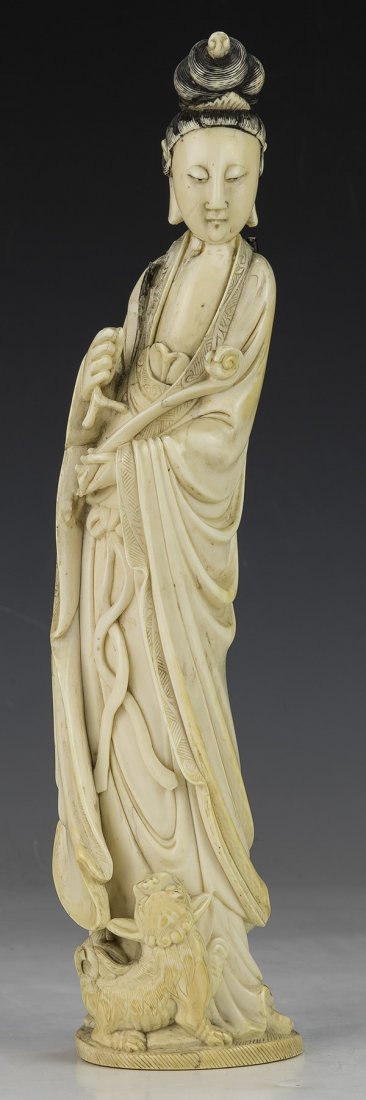 A Chinese Antique Ivory Carved Guanyin (1 of 4)