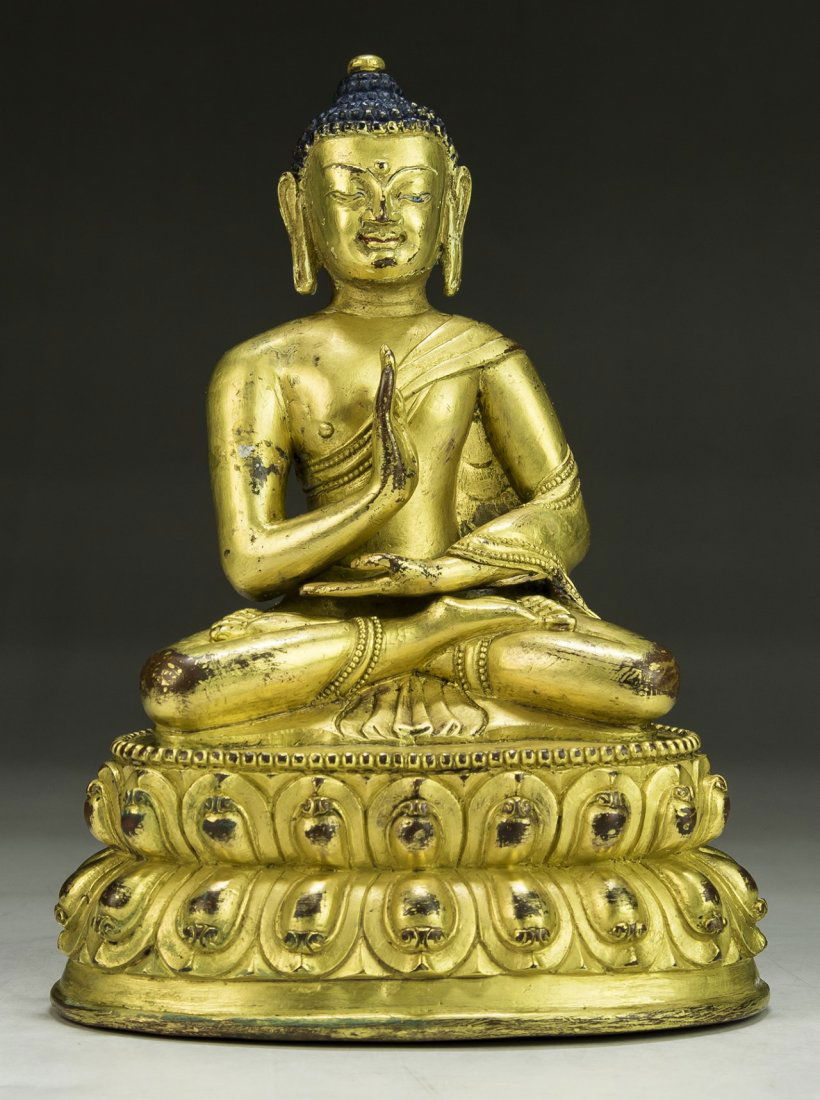 A Nepalese Antique Gilt Bronze Buddha (1 of 3)