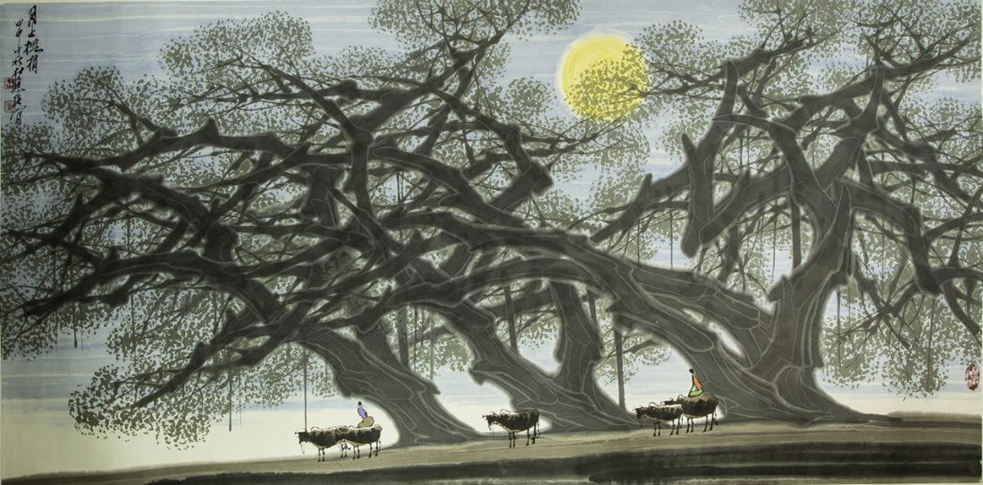 A Chinese Unmounted Paper Painting By Du, Yingqiang (1 of 4)